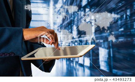 Businessman using tablet computer with  43493273