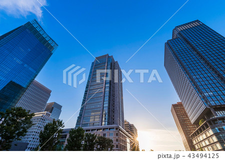 東京丸の内 オフィスビル街の夕景 43494125