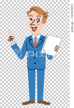 外国人　ビジネスマン　男性　イラスト　 43494853