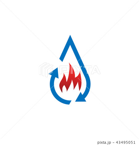 Water drop restoration from buning logo template 43495051
