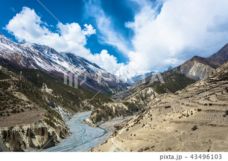 Mountain landscape with Bagmati river, Nepal. 43496103
