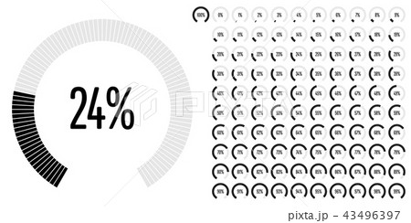 Set of circular sector percentage diagrams Set of circular sector percentage diagrams 43496397