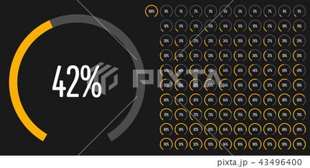 Set of circular sector percentage diagrams Set of circular sector percentage diagrams 43496400
