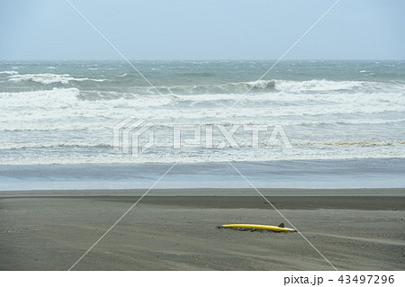 夏の海とサーフボード 43497296
