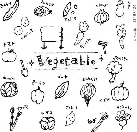 トップレート 野菜 イラスト 無料 白黒
