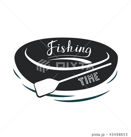 Rubber rowing boat with paddle. 43498653