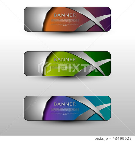 set of colored info graphic banners 43499625