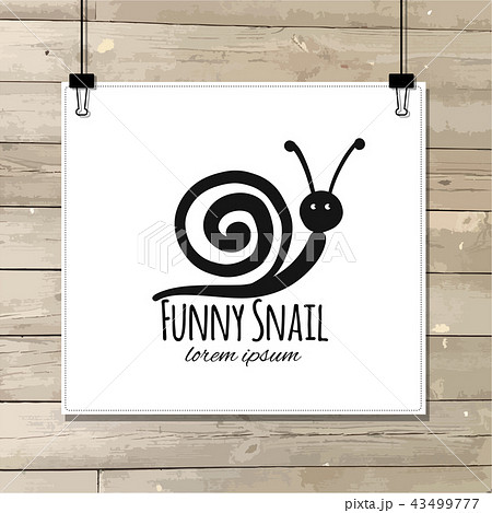 Funny snail, black silhouette for your design Funny snail, black silhouette for your design 43499777