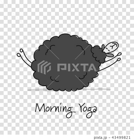 Funny sheep doing yoga, sketch for your design 43499821