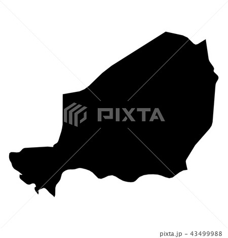 Niger - solid black silhouette map of country area. Simple flat vector illustration Niger - solid black silhouette map of country area. Simple flat vector illustration 43499988