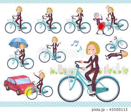 flat type blond hair business women_city cycle flat type blond hair business women_city cycle 43500115