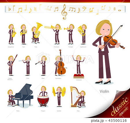 flat type blond hair business women_classic music 43500116