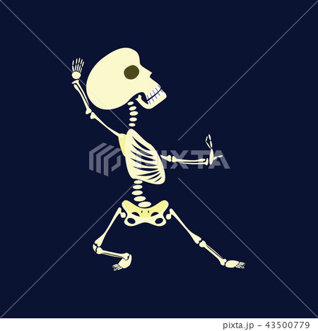 flat illustration on background of skeleton Halloween monster 43500779