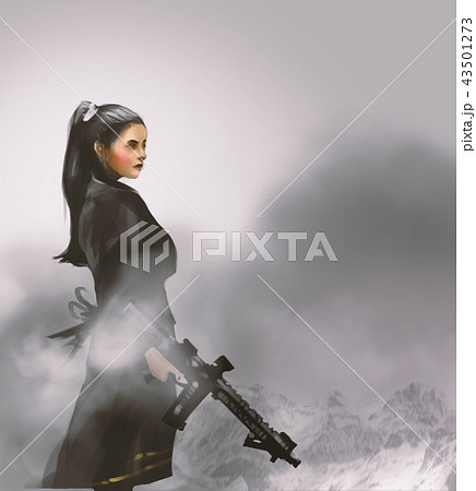 a beautiful girl with machine guns a beautiful girl with machine guns 43501273