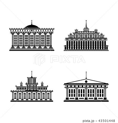 Set of Houses Isolated on White 43501448