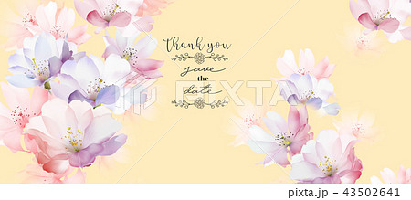 透明水彩 水彩画 花のイラスト素材