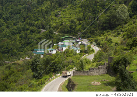 Auli with houses & mountain backdrop Uttarakhand Auli with houses & mountain backdrop Uttarakhand 43502921
