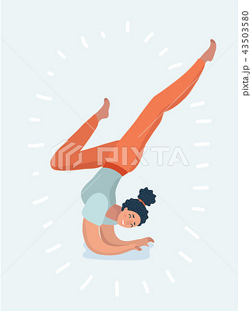 Young girl or woman is doing yoga.  43503580