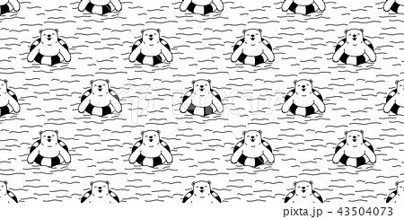 Bear seamless pattern vector polar bear swimming 43504073