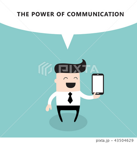 Happy businessman with smart phone The power of communication business concept Happy businessman with smart phone The power of communication business concept 43504629