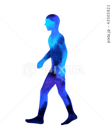 human walking abstract body watercolor painting 43505921