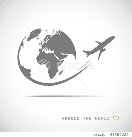plane flying around the grey globe 43506226