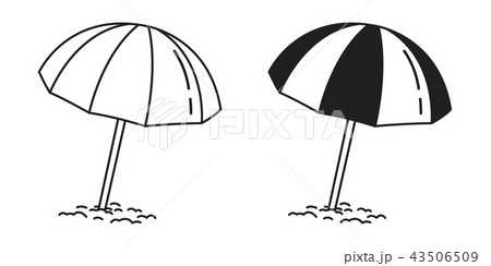 beach umbrella vector logo icon illustration  43506509