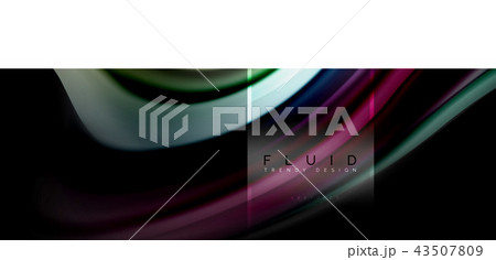 Fluid colors abstract background colorful poster, twisted liquid design on black, colorful marble or 43507809