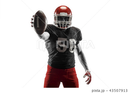 one american football player man studio isolated on white background one american football player man studio isolated on white background 43507913