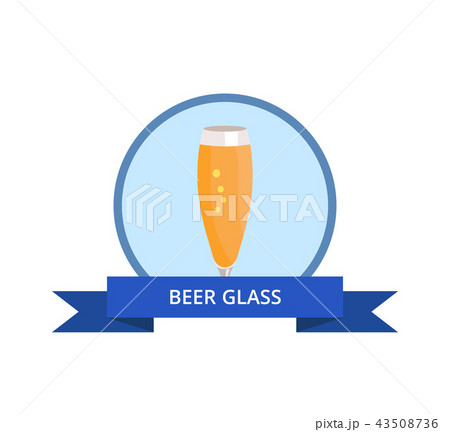 Beer Glass in Blue Circle Vector Illustration 43508736