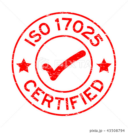 Grunge red ISO 17025 certified round rubber seal 43508794