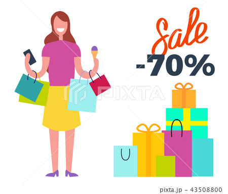 Sale -70 Woman Full of Joy Vector Illustration Sale -70 Woman Full of Joy Vector Illustration 43508800