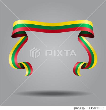 Lithuanian flag wavy ribon background. Vector illustration. Lithuanian flag wavy ribon background. Vector illustration. 43509086