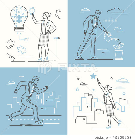 Business concepts - set of line design style illustrations 43509253