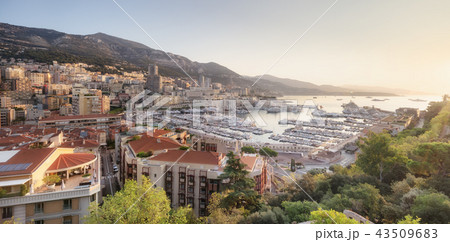 Monaco from above at sunrise on sunny summer day Monaco from above at sunrise on sunny summer day 43509683