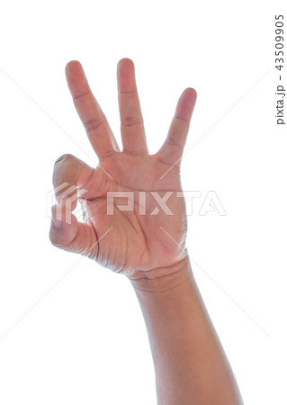 Hand action ok on white background Hand action ok on white background 43509905