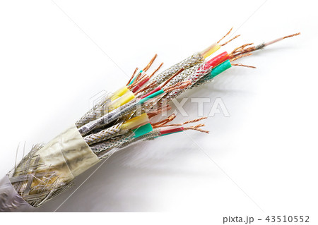 Copper cables opened white isolated 43510552
