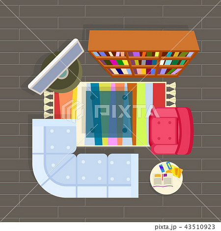 Living Room Planning Vector Illustration Grey 43510923