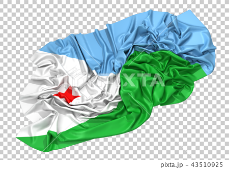 ジブチ国旗のイラスト素材