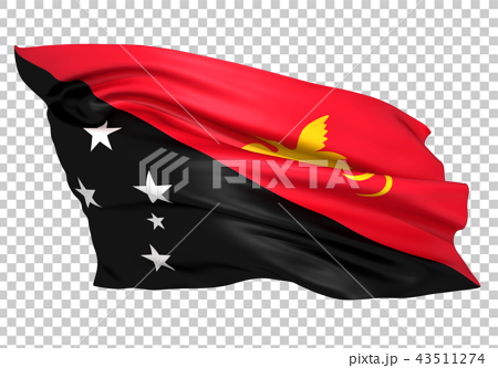 パプアニューギニア国旗のイラスト素材