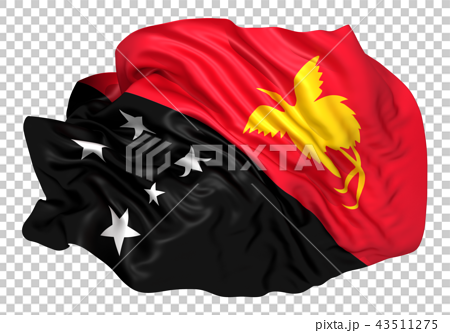 パプアニューギニア国旗のイラスト素材