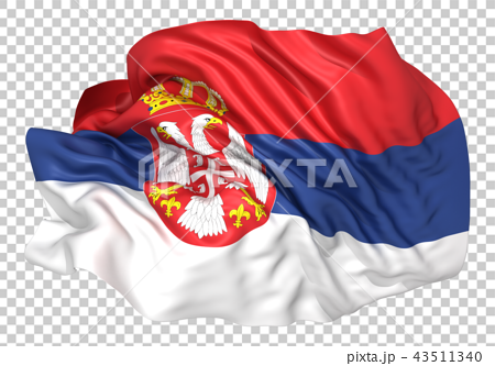 セルビア国旗のイラスト素材