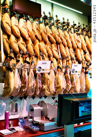 Meat jamon in Spanish market 43512343