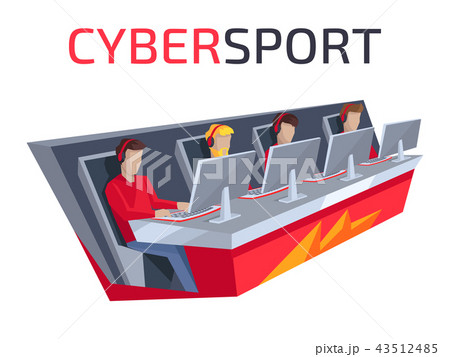 Cybersport Icon of Team on Vector Illustration Cybersport Icon of Team on Vector Illustration 43512485