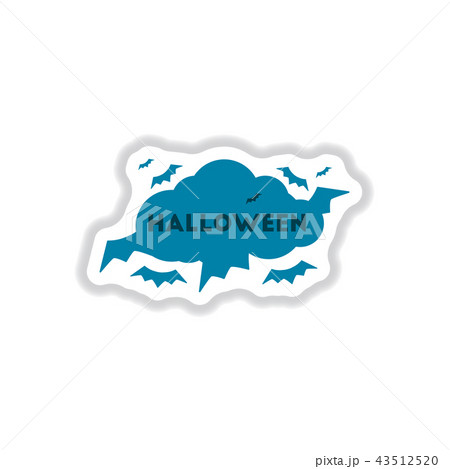 paper sticker on background of cloud bats 43512520