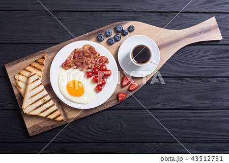 Breakfast on rustic table Breakfast on rustic table 43512731