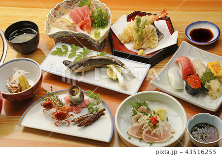 温泉宿の食事 和食の集合 温泉宿の食事 和食の集合 43516255
