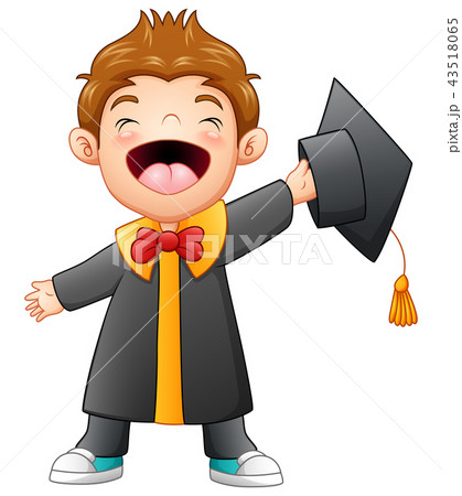 Happy graduation boy cartoon 43518065