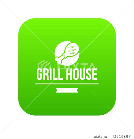 Grill chicken icon green vector 43519397