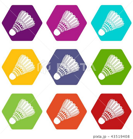 Badminton Icons Set 9 Vectorのイラスト素材